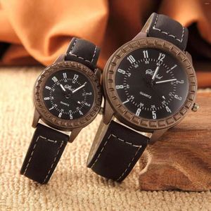 Wristwatches Sdotter WOKAI Fashion Casual Wood Grain Couples Watch Men And Women Belt Quartz Student Boys Girls Clock Retro