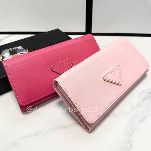 Модные кошельки женские дизайнерские держатели карт длинные кошельки высококачественные кожаные модные повседневные розовые сумочки на молнии карманные монеты