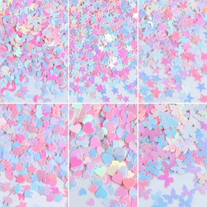 Nail Art Decorations 10g Shiny Mermaid Moon Star Sequins Butterfly Glitter Flakes Manicure Decoration Love Heart Nails Accessories