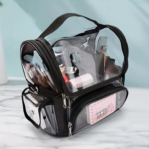 Makeup Brush Case Stand-Up Makeup Cup Makeup Brush Holder Travel Professional Cosmetic Bag Artist Staying Bag With Divider Travel Essentials