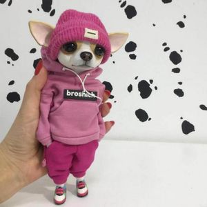 Decorative Objects Figurines Handmade Doll Resin Standing Puppy Toy Figure Standing Dog Statues Waterproof Resin Children's Gift Dog Sculptures Office 230817