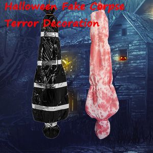 Other Event Party Supplies Inflatable Fake Corpse Halloween Scary Hanging Fake Corpse Realistic Dead Victim In Bag Creepy Haunted House Props Horror Decor 230817