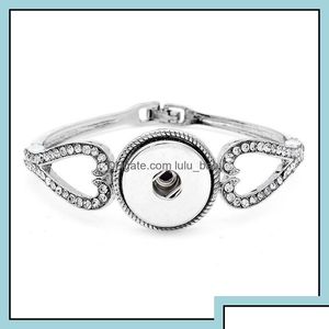 Charm Armbänder Herz -Schnapp -Armband Link Armreifen Charm Metall für Frauen passen 18 mm Snaps Button Schmuck Drop Lieferung Baby DHML8