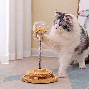 Andere Katzen liefert Massivholz -Plattentable Spielzeug Haustier Futter Bildung Becher Leckage 230817