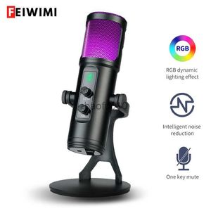 Microphones USB Condenser Microphone Professional for Gaming Recording Streaming Studio YouTube Video on PC and Mac with RGB Light Mikrofo HKD230818