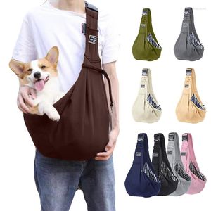 Hundeträgertasche Haustier Crossbody Verstellbarer Schulter im Freien tragbare Katzenpupf -Schlinge Baumwolle Komfortable Tasche tragen
