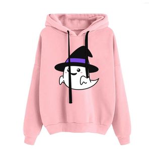 Damen Hoodies Ladies Crew Neck Langschläfe Halloween Print Hoodie Stylish Sweatshirts für Frauen Button Down Sweatshirt