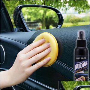 Care Products 120Ml Car Polish Interior Wax Cleaner Polishing Waxing Leather Surface Seat Plastic Retreading Agent Motive Diy Cars D Dhyaw