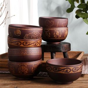 Tigelas tigelas estilos mongóis de 300 ml de madeira natural salada de sopa de madeira macarrão de madeira étnica de madeira étnica de mesa original de mesa original