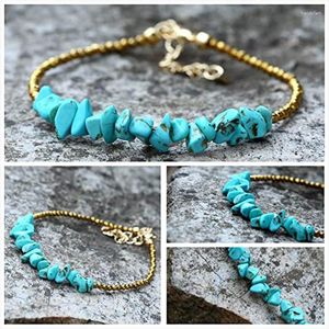 Link Bracelets Retro moda Lady Turquoise Breaded Ajuste Ajusta Ajusta