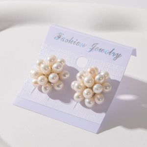 Studörhängen Vintage Party Jewelry Unique Pearl Earring Pearls Florist Nest for Women 3 Colors Girls