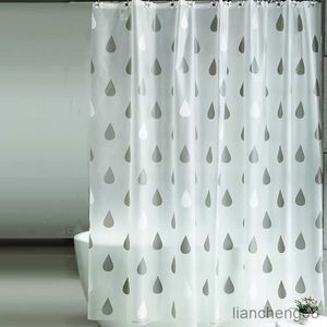 Shower Curtains Flowers Shower Curtains Waterproof Water Droplets Striped Bath Curtain Mildewproof Bathing Cover with Plastic R230818