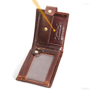 Carteiras Legend Legend Men Leather Cow Cow Genuíno Trífolo de Carteira Designer Marca Burse para Mens Money Clip Fashion Zip Coin