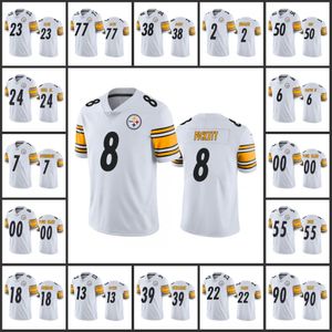 Pittsburgh''steelers''men 22 Nee Harris 2 Mason Rudolph 55 Devin Bush 39 Minkah Fitzpatrick Mulheres Juventude'' Branco Personalizado Vapor Limited Jersey