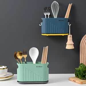 Food Storage Organization Sets Chopsticks Basket Shelf Wall Mounted Cage Household Multi Functional Spoon Knife Holder Box 230817