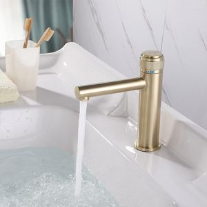 Bathroom Sink Faucets Short Style Solid Brass Basin Tap Push-button And Cold Faucet Black/Brushed Gold Deck Mounted