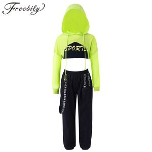 Kläder set tracksuit Kids Dance Girls Clothes Outfits Sweatpants Hip-Hop Modern Dance Costume Teens 11 12 16 Years Fashion Girls Streetwear 230817