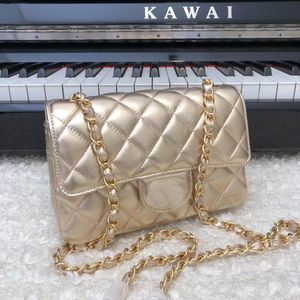 Champagne Gold CF20 Bag Eternal Patent Leather Brand Ladies Patent Leather Shoulder Messenger Bag Small Fragmented Sheepskin Ladies Brand Gold Buckle