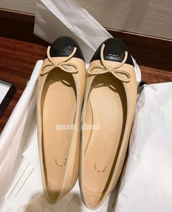 scarpe firmate Parigi Designer di marca Ballerine nere Scarpe da donna Primavera trapuntata in vera pelle Slip on Ballerina Scarpe eleganti da donna con punta tonda di lusso HJ2G