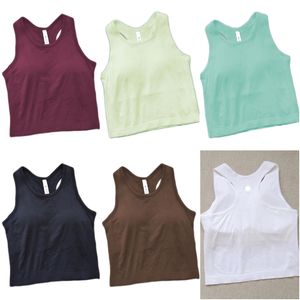 LL-3002 Women Vests Yoga Outfit Sleeveless Shirts Sports Vest Running Excerise Fitness Jogging Trainer Sportswear Close-fitting Breathable