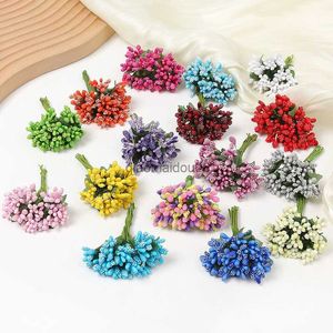 Decorative Flowers Wreaths 12~144pcs Mini Stamen Flower Artificial Craft Fake For Wedding Bouquet Party Roses Artificia HKD230818