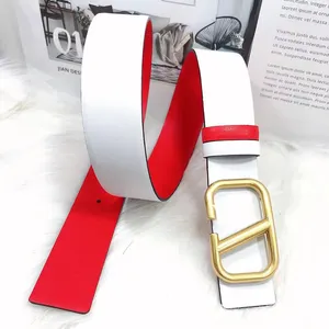 Designer Belt for Woman Reversible Belts äkta läder lyxig midjeband Klassisk fast färgguld Backbredd 2 cm 3 cm 4 cm storlek 90 cm-110cm 19 stilar med låda