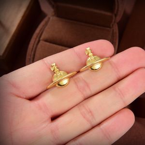 Woman Stud Designer Earrings Gold Hoop Earing Vivian Orecchini Luxury Women Saturn Pearl Earings Westwood jewelry