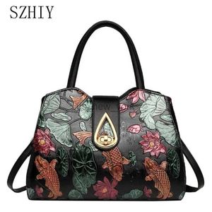 Totes Retro Fish Handbag for Women Luxury Designer Leahther Crossbody Purses Large Capacity Shopping Shouelder Bag Bolso De Lujo Mom HKD230818