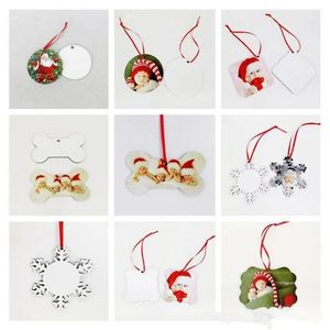 Christmas Sublimation Mdf Ornaments Round Square Shape Decorations Hot Transfer Printing Blank Consumable 18 Styles FY4266 T08 4.23