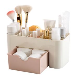 Aufbewahrungsboxen Mülleimer Doppelschicht Kunststoff Make -up Organisatoren Box Kosmetikschubladen Juwelierhülle Desktop -Behälter Organizer 230818