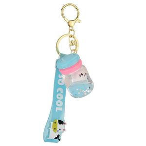 Keychains Lanyards Personality Floating Kitten Surfing Cat Drifting Bottle Lady Handbag Car Key Chain Pendant Children Gift Toy Drop Dhfel