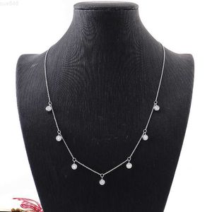 3mm Tennis Necklace 7piece Moissanite Round for Women Everyday Wear Necklace