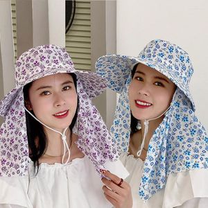 Beretti Cappello per la protezione solare Femmina estate grande brim Full viso copre il sole Madre cool familiare