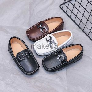 Sneakers Kids Flats with Metal Buckle Boys Leather Shoes Casual Loafers Children School Shoes Classic Fashion Soft Slipon Toddlers Shoes J230818