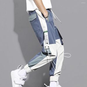 Men's Pants Stylish Men Harem Korean Style Cargo Multi Pockets Mid Waist Lace-up Dressing