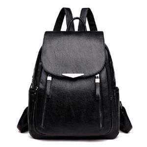 School Bags Jooyedeer Backpack Women Travel Large Messenger PU Leather Handbag For Girl's Bag Female Shoulder Black 230817