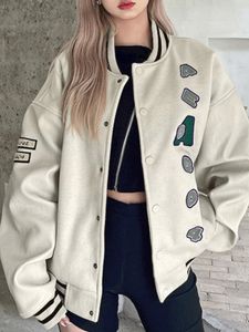 Kvinnors jackor Autumn Button Vintage Fashion Coat Women Patchwork Designer Casual Loose Outerwear Female Pockets Korean Elegant Tops 2023 230817
