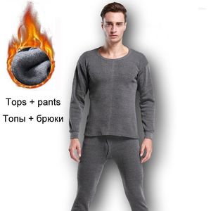 Herrens termiska underkläder Termaluppsättningar för män Vinterterminer Lon Jons Clothes Tick Clotin Ropa Termica Fleece