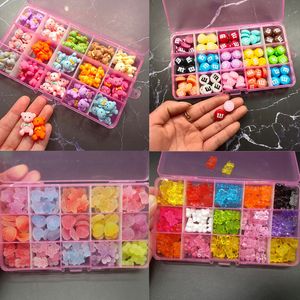 Decorações de arte na unha 60 120pcs 48pcs 3d Kawaii Series Resin Charms Mix Color Design Diy Cartoon Candy Acessórios 230816