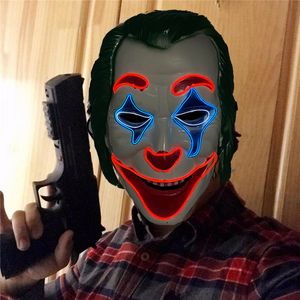 Diğer Etkinlik Partisi Malzemeleri Cadılar Bayramı Masquerade Mask Partisi Cosplay Snicker Joker Parlayan Led Yarasa Palyaço Maskesi 230817