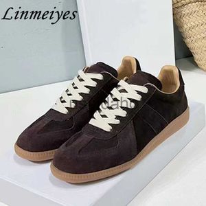 Dress Shoes Leisure Sneakers Shoes Unisex Hot Sales Suede Leather Patchwork Casual Shoes Female Autumn Outdoors Lace-Up Flat Walk Shoes Man J230818