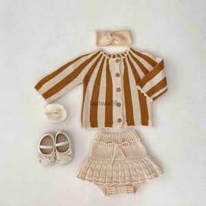 Pullover Autumn Winter Boy Baby Fashion Striped Knitted Cardigan Sweater Coat Girl Children Knitting Tops Kid Cotton Solid Skirt Shorts x0818