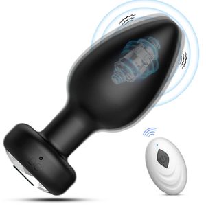 Anal Toys Anal Plug Butt Vibrators Remote Control Prostate Massager med Diamond Men Sex Toys HKD230818