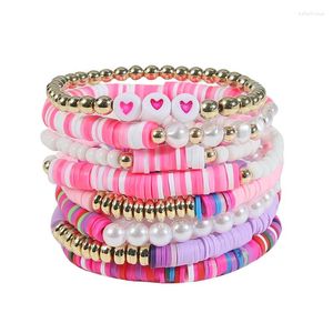 Braccialetti di fascino 8pcs/set perline colorate fatte a mano catene amano la moda per donne gioielli di gioielli di San Valentino