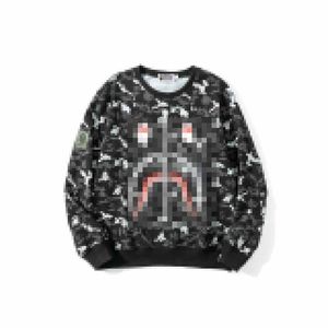 A Bathing Ape Autumn Men New Men Round Pixel Pixel Terry Bottom Sweater Ape Ape مقنع XXL