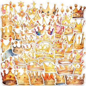 50pcs Imperial Crown Stickers Śliczne kreskówki złote prawe naklejki graffiti do majsterkowania Laptop Laptop Motorcycle Rowers