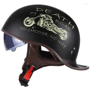 Motosiklet Kaskları Kask Retro Moto Beyzbol Cap Dot Sertifikasyon Scooter Vintage Yarım Bikter Motosiklet Çökme Helme