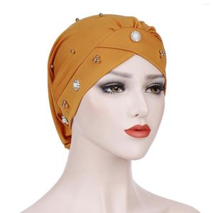 Ethnic Clothing Hat Night Beaded Turban Muslim Women Daisy Forehead Small Chemotherapy Baotou Ice Man Cap Vintage Baseball