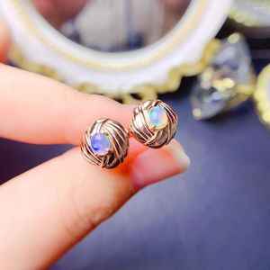 Stud Earrings Natural Opal Sterling Silver 925 Luxury Women's All-match Gift Wedding Free Mailing Fine Jewelry