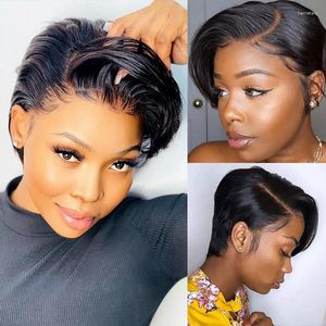 Maxhair Short Bob Pixie Cut Wig 13 4 Remy Straight Brazilian Human Hair Sale Transparent Wigs For Black Women Pre Plucked